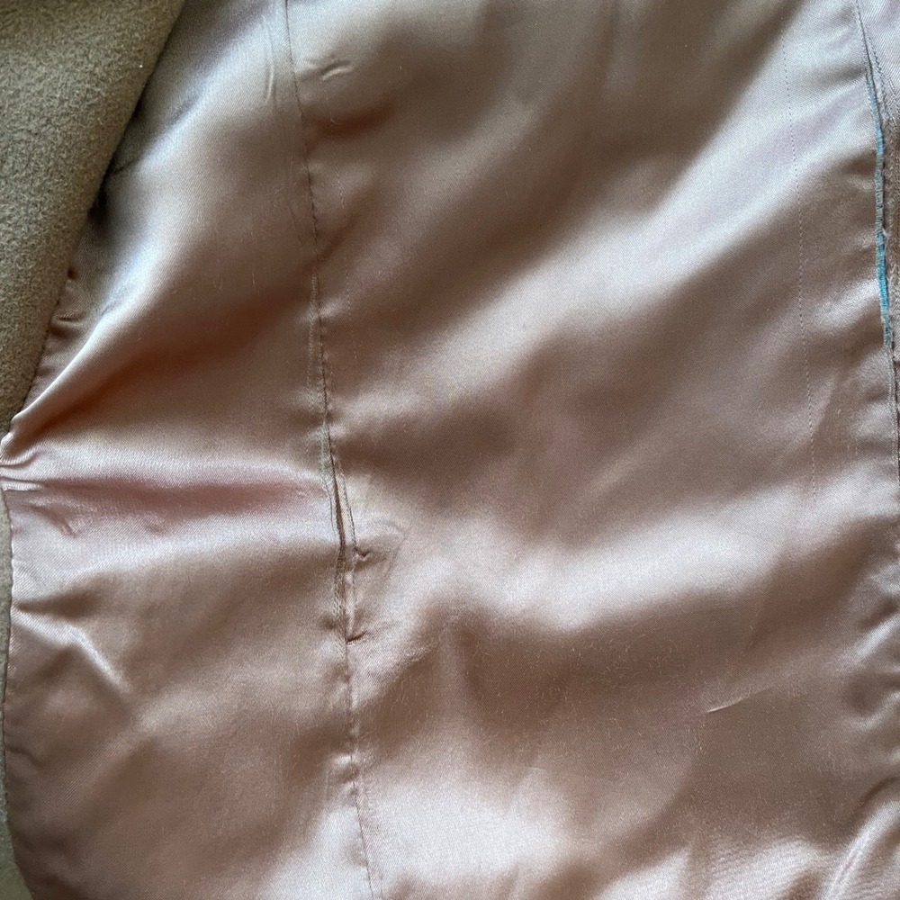 Cecil Gee Camel Tan Wool Blend Long Coat Made in Canada Notched Lapel Mens M - Picture 6 of 8